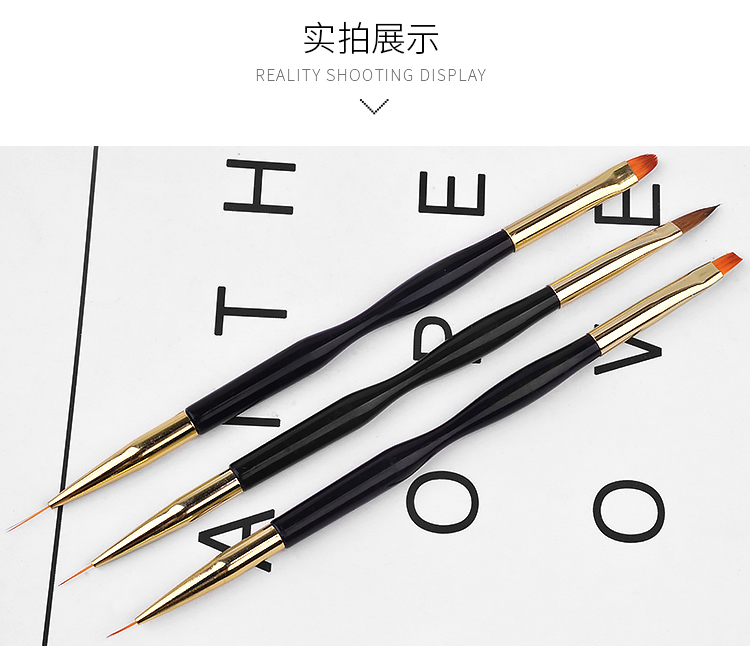 Dụng cụ làm móng Hai đầu vẽ bút vẽ hoa chạm trổ hoa bút vàng bút đồng ống bút - Công cụ Nail kìm bấm móng chân