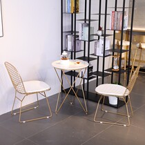 Nordic balcony tables and chairs negotiation coffee shop simple cake snack dessert milk tea shop dining table and chair combination by the window