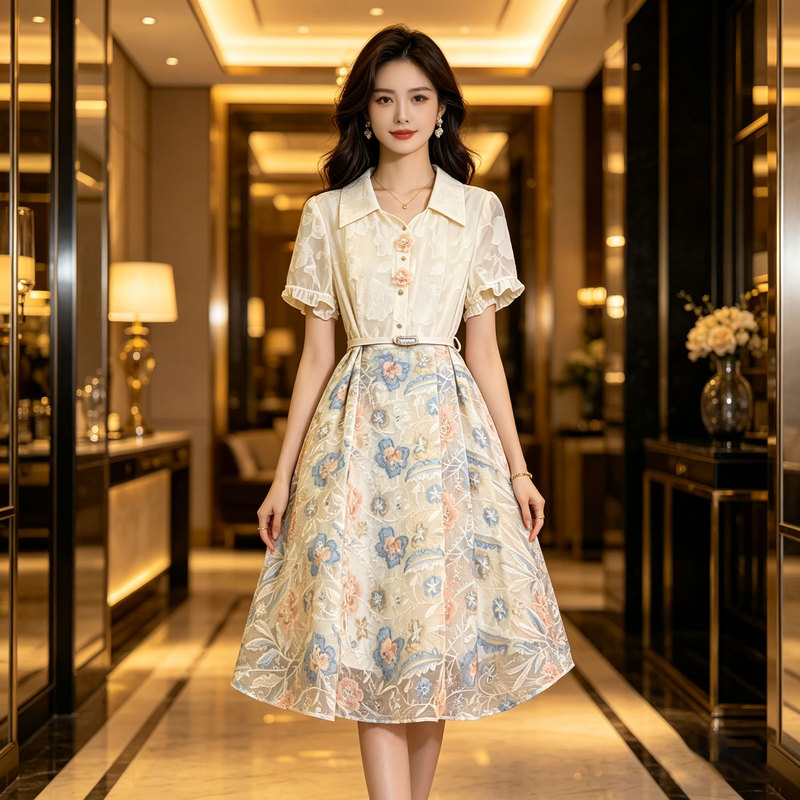 2026 New Design Dress Women's Clothing Skirt Vacation Summer Light Luxury French Print Women's Dress 2026 New Design Dress Women's Clothing Skirt Vacation Summer Light Luxury French Print Women's Dress