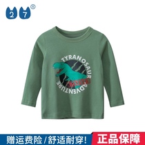 27kids boys childrens clothing 2021 autumn base shirt children long sleeve T-shirt clothes cotton autumn dinosaur