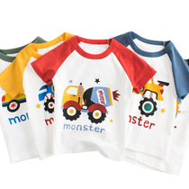 27kids boys cotton thin Korean childrens clothing 2021 summer new childrens short sleeve T-shirt mens baby Summer