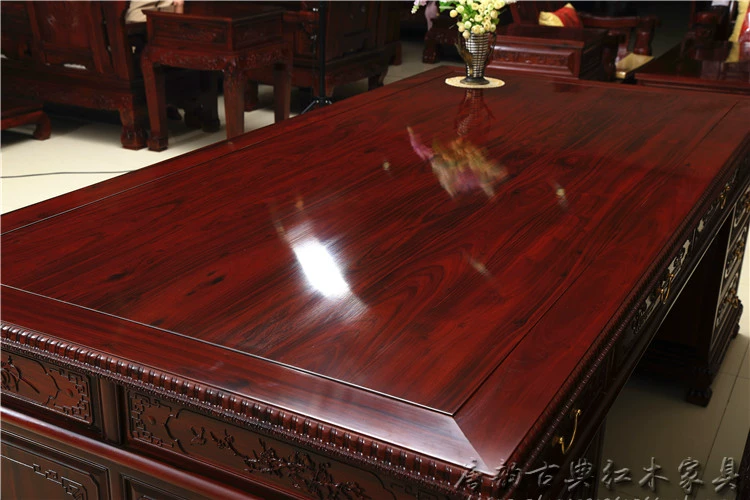 Bàn làm việc bằng gỗ gụ Bàn gỗ hồng mộc - Bộ đồ nội thất ghế thông minh