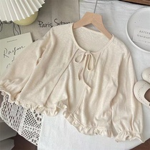 Korean girls lace sun protection clothing thin baby summer coat air-conditioning shirt small shawl childrens cardigan outer wear for women