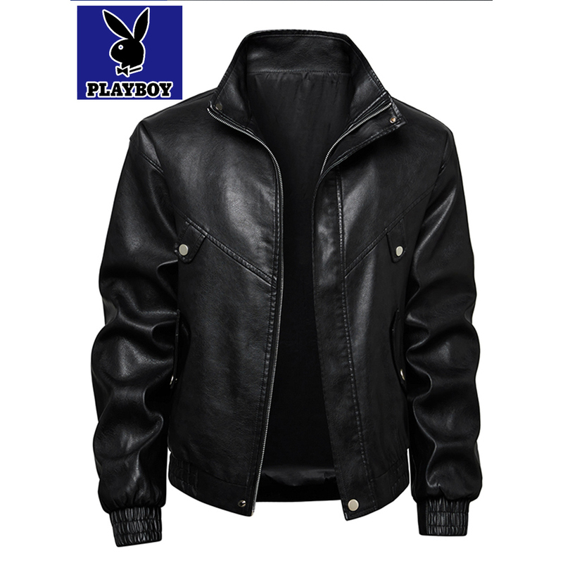 Playboy Genuine Sheepskin Leather Jacket Men's Coat Spring and Autumn Leather Jacket Youth Casual 2026 New Motorcycle Jacket