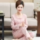 Mùa xuân và mùa thu các bà mẹ trung niên và cao tuổi bộ đồ ngủ cotton dài tay cho phụ nữ cao tuổi tại nhà cộng với bộ đồ hai mảnh cỡ lớn cho mẹ chồng cotton - Cha mẹ và con