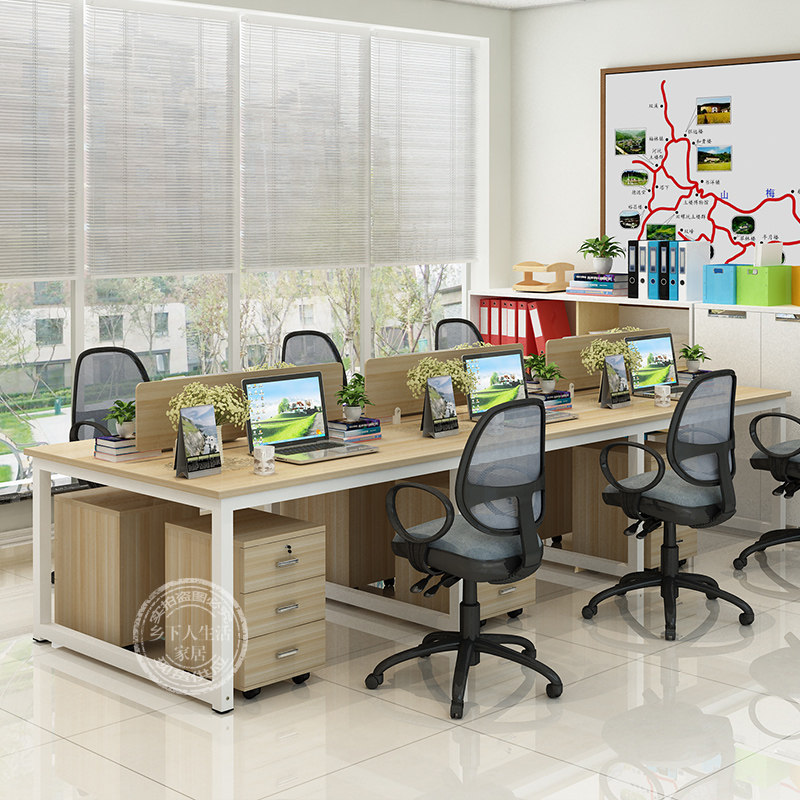 Desk Multiple People Composition Screen Desk Staff Table Staff Table Staff Table Four Desk Double Working Position Holders Booth