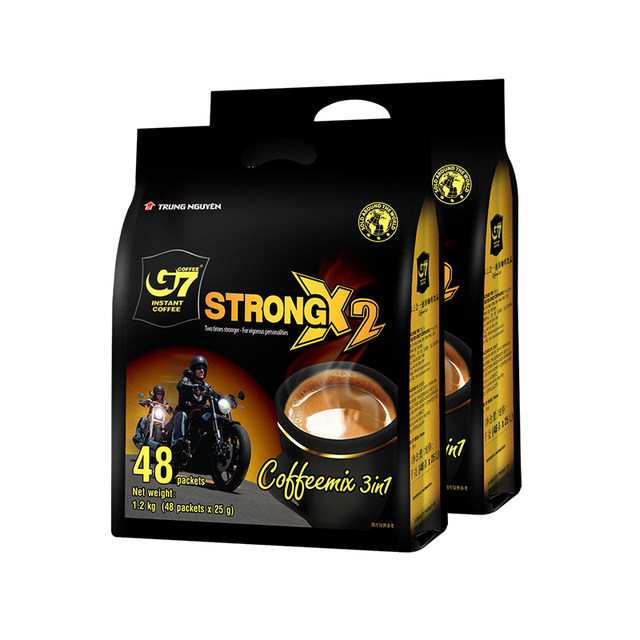 G7 Authorized Store Vietnam Original Trung Nguyen Instant Coffee Powder 3-in-1 Strong Flavor 1200g Extra Strong 48 Sticks*2