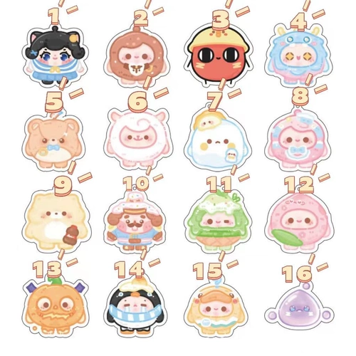 Зимний мультяшный брелок, акриловое украшение на сумку