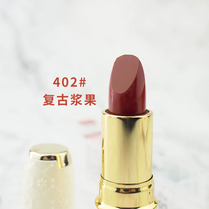 Nhật Bản CEZANNE Qian Shi Li Bai Fat Zi White Tube Son môi 402 Run Color Nude Color Bean Paste Lipstick Limited Mới 407 - Son môi