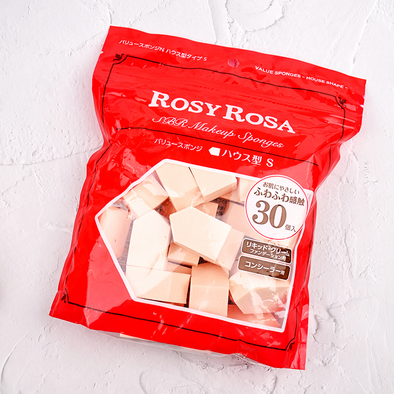 Japan ROSY ROSA makeup jelly sponge Pentagonal square cotton makeup puff Dry and wet dual-use