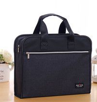 Oxford canvas document bag Zipper bag Multi-layer information briefcase Portable mens and womens office conference bag