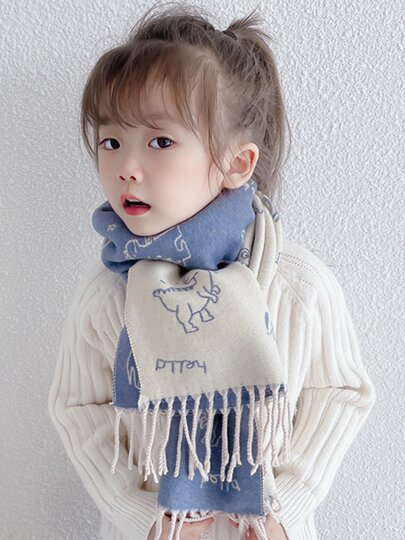 CalbouKimct children's scarf winter cashmere boys and girls autumn and winter scarf new cute baby scarf