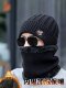 CalbouKimct hat men's winter warm woolen hat knitted pullover hat cycling winter men's scarf hat
