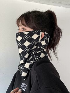 Calboukimct Women's Winter Neck Warmer with Ear Loops, Face Mask, Warm Neck Protector, Versatile Scarf, Thickened for Wind and Cold Protection