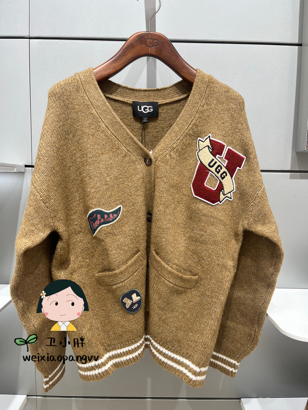 Ugg Official Store Direct Delivery 26 Fall/Winter (Song Yuqi) Same Style Women's Casual Retro Baseball Cardigan 1180597 Ugg Official Store Direct Delivery 26 Fall/Winter (Song Yuqi) Same Style Women's Casual Retro Baseball Cardigan 1180597