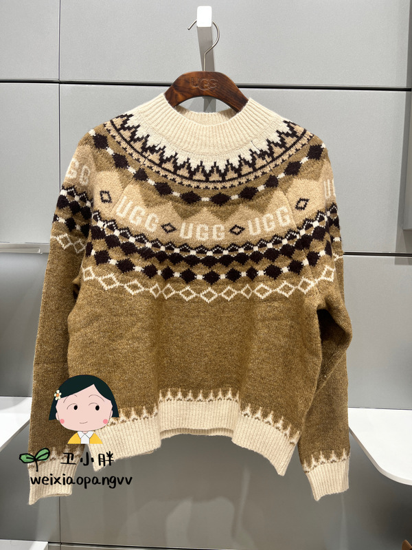 Ugg Direct Delivery from the Store 26 Autumn/Winter Women's Loose Silhouette Logo Pattern Crew Neck Knit Sweater 1180616 Ugg Direct Delivery from the Store 26 Autumn/Winter Women's Loose Silhouette Logo Pattern Crew Neck Knit Sweater 1180616