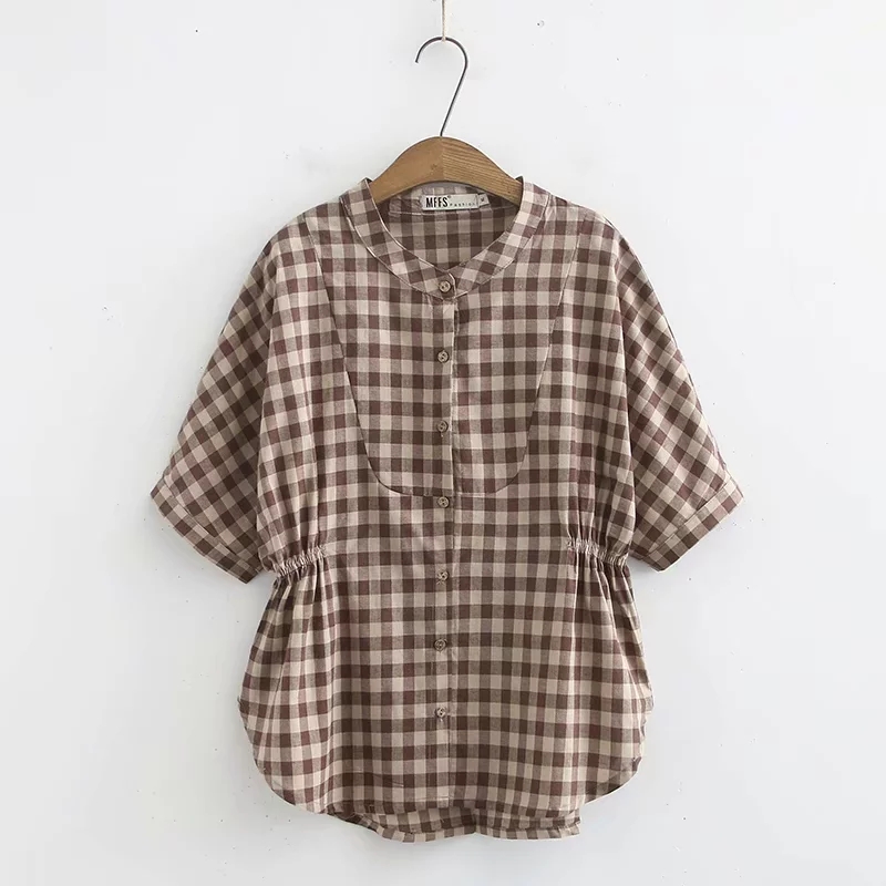 Mùa hè trung niên trở lên XL áo thun cotton mỏng tay ngắn kẻ sọc - Quần áo của mẹ đầm dự tiệc tuổi trung niên