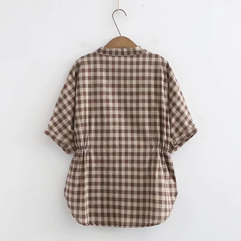 Mùa hè trung niên trở lên XL áo thun cotton mỏng tay ngắn kẻ sọc - Quần áo của mẹ đầm dự tiệc tuổi trung niên