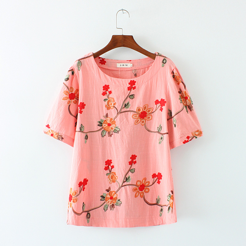 Áo thun cotton ngắn tay mùa hè 2018 nữ trung niên cộng với size áo rộng của mẹ. - Cộng với kích thước quần áo áo khoác thể thao nữ