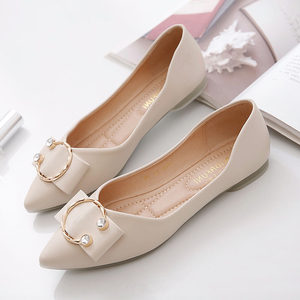 Hong Kong Flat Shoes 2026 Spring and Autumn New Style Loafers for Women, Soft Sole Genuine Leather Shallow Pointed Toe Versatile Single Shoes for Women