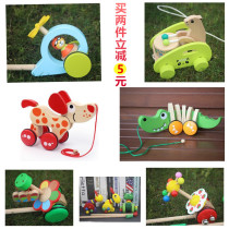 Infant drag toddler toy car Childrens trolley hand rope pull line 1-2-3 year old boy girl toy