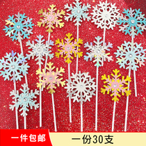 Christmas Snowflakes Birthday Cake Decoration Pendulum inserts Red Princess Plugins Ice Chic Edge Accessories 30