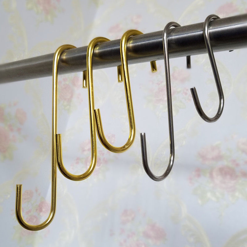 Long Hook Clothing Shop S Hook Stainless Steel Titanium Alloy Gold Type Hook Shelving Clothes Hook Pants Hook S hook