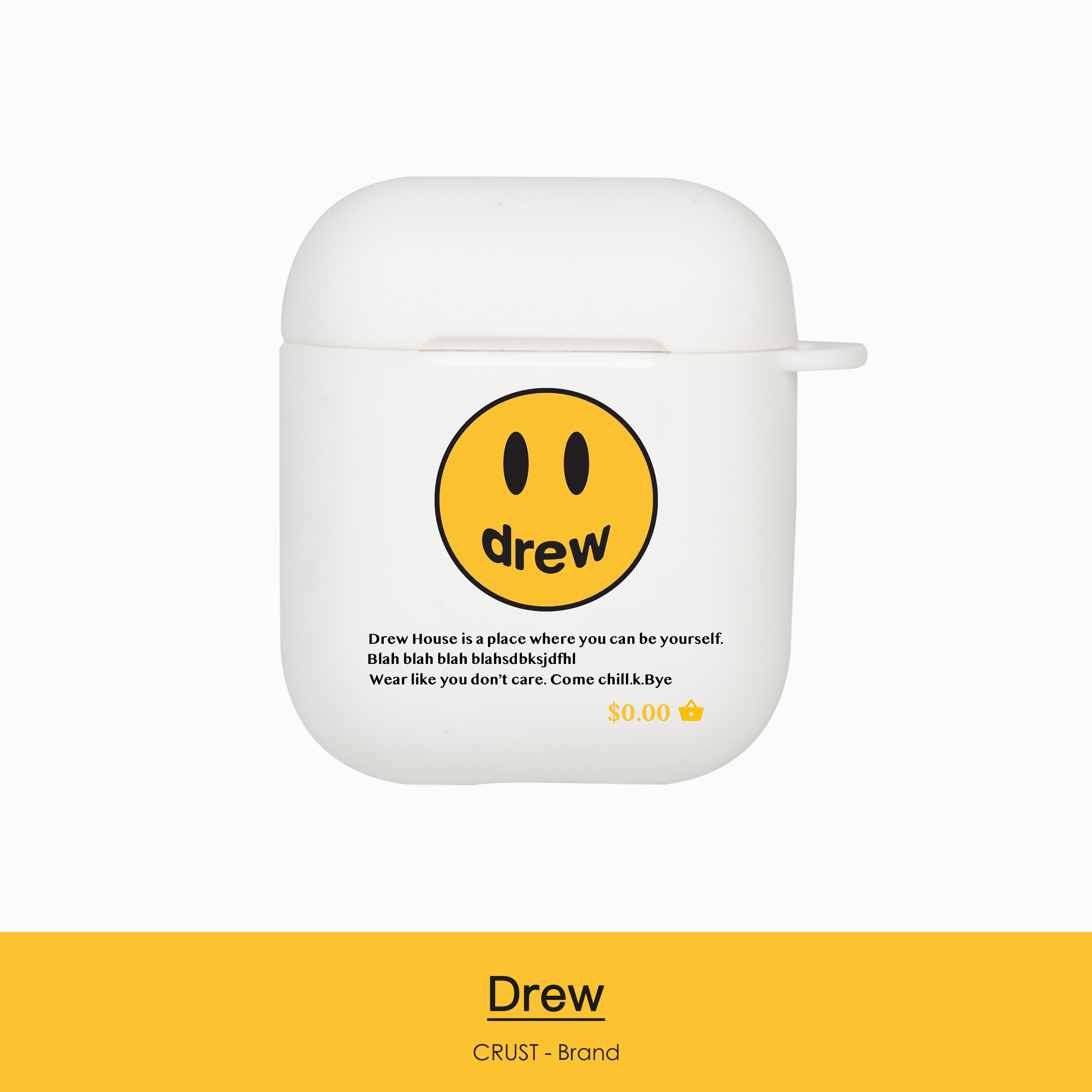 Crust said creative tide brand smiley face suitable for Airpods1 2 generation protective sleeve soft apple pro earphone shell 3 Bieber