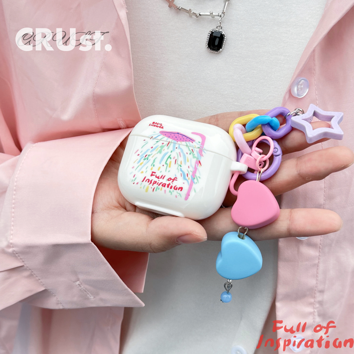 Crust Says Original Inspiration Bath Apple headphone shell Applicable Airpods1 2 3 pro pro2 generation protective sheath glossy anti-fall to stand for hanging decoration-Taobao