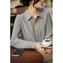 RAGR の romantic ceremony sense French retro temperament Tucker line shirt Loose acetate top women