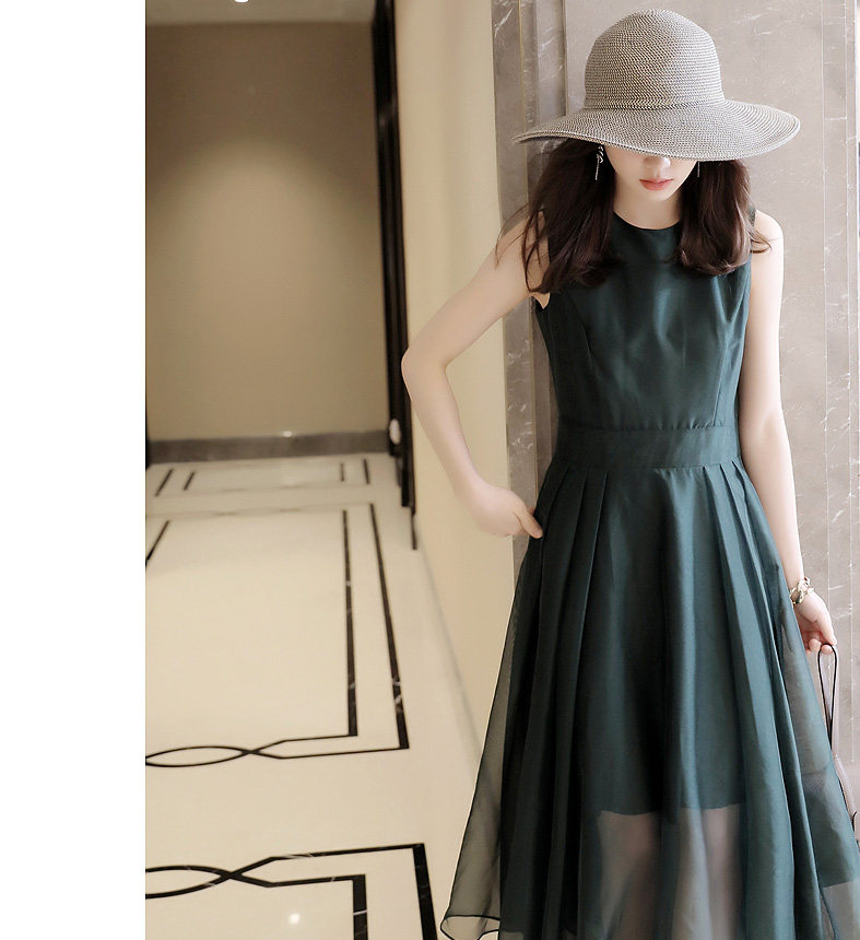 RAGR slim and slim retro dark green loose high-density spun yarn sleeveless foreign assembly picture belt