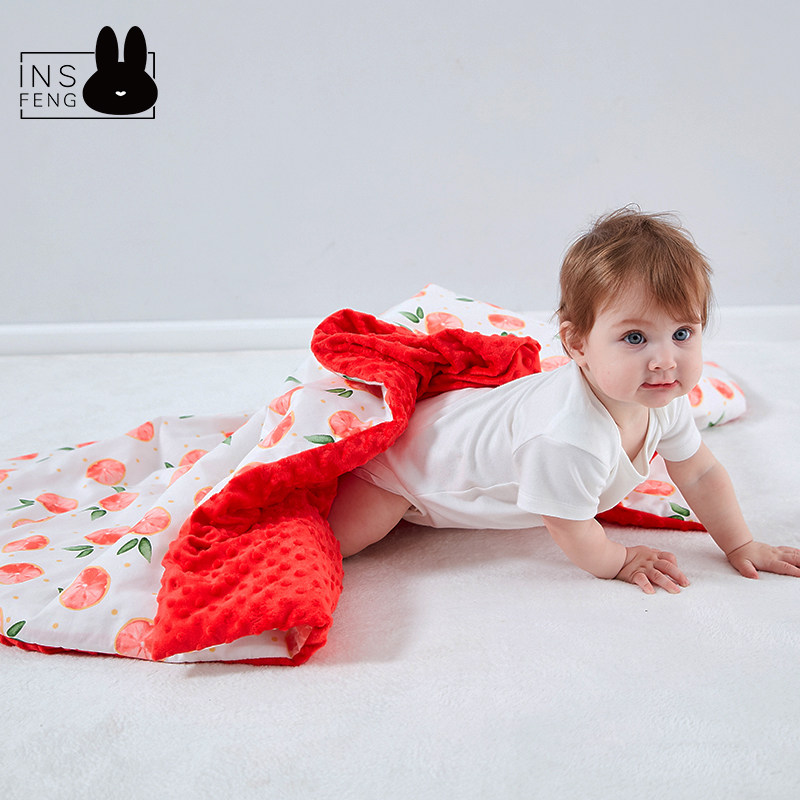 Baby bean blanket newborn blanket cotton baby anti-kick blanket children flannel kindergarten spring and autumn blanket