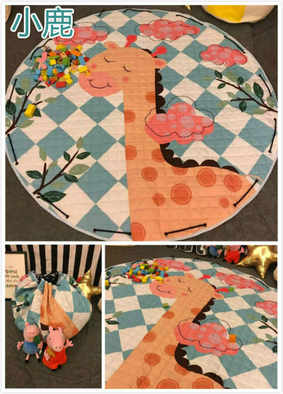 Развивающий коврик для ползания ins宝宝爬行垫加厚客厅卧室儿童游戏垫折叠地毯可收纳婴儿爬爬垫 OTHER