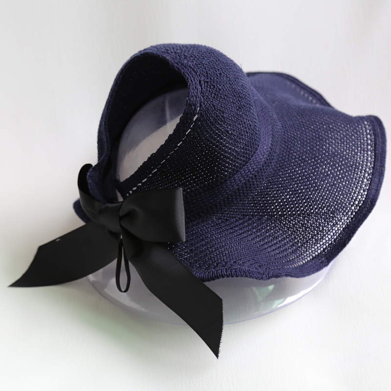 Korean Empty Top Foldable Bowknot Straw Hat display picture 11