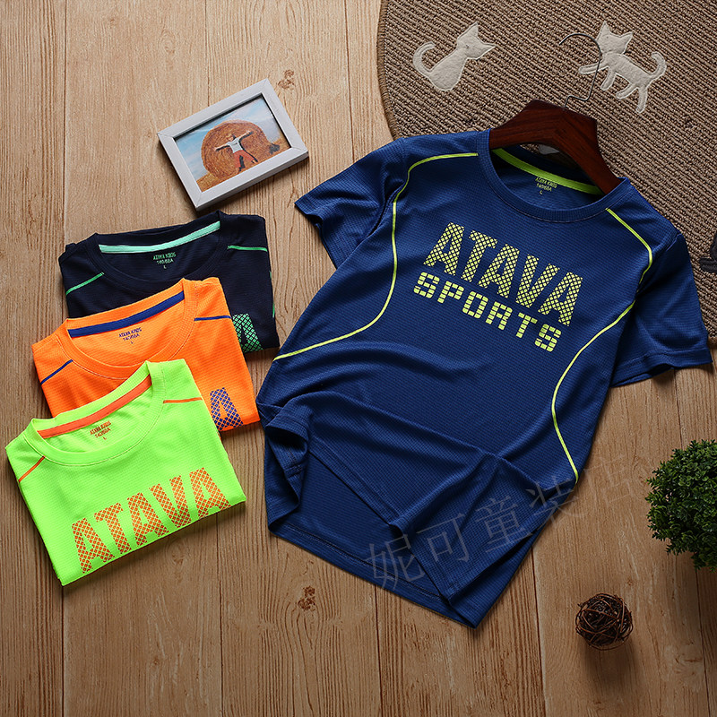 2022 new boys' quick-drying T-shirt short-sleeved middle and big children's summer outdoor sports running quick-drying half-sleeves