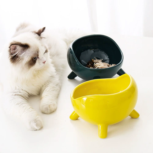 Керамическая миска для кошек, защита от кончиков пальцев, защита от черного подбородка, легко чистится, защита шейного отдела позвоночника, миска для кошачьего корма, миска для корма для собак, принадлежности для домашних животных