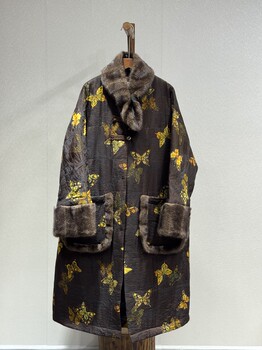 Original design floating shu brocade catwalk fashion versatile casual big name mink fur long cotton coat 75678 Original design floating shu brocade catwalk fashion versatile casual big name mink fur long cotton coat 75678