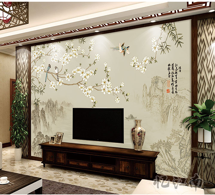 smart tv màn hình cong 4k uhd 55 inc Mới Trung Quốc hình nền TV tường giấy tờ giấy bút và chim dán tranh phòng ngủ phòng khách 3d tự dính bức tranh tường - TV tivi Hisense