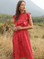 Summer Ladies Elegant Dot Dress Women Long Chiffon Dresses