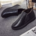 Giày cotton nam mùa đông cộng với giày nhung nam dày cao Giày cotton nam trung niên ấm áp không trơn trượt giày boot nam cao cổ hàn quốc Giay cao