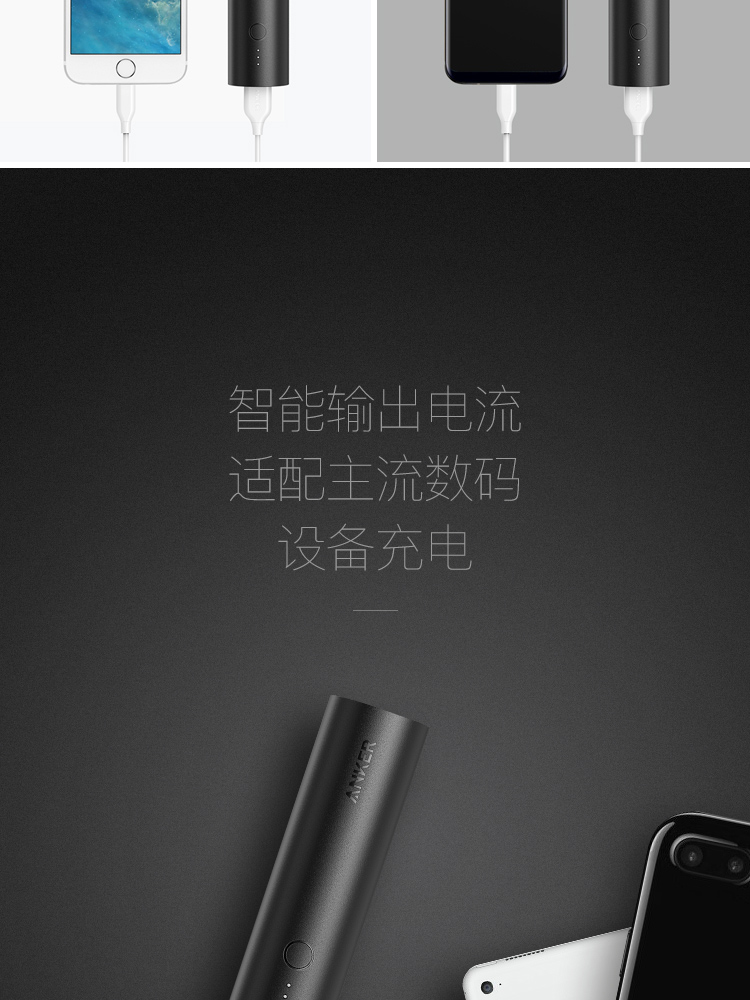 Anchorage Anker hình trụ nhỏ điện thoại di động cầm tay sạc Po 5000mAh kê tím Huawei OPPO - Ngân hàng điện thoại di động sạc dự phòng năng lượng mặt trời