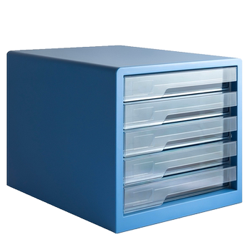 Deli desktop filing cabinet transparent plastic five-layer