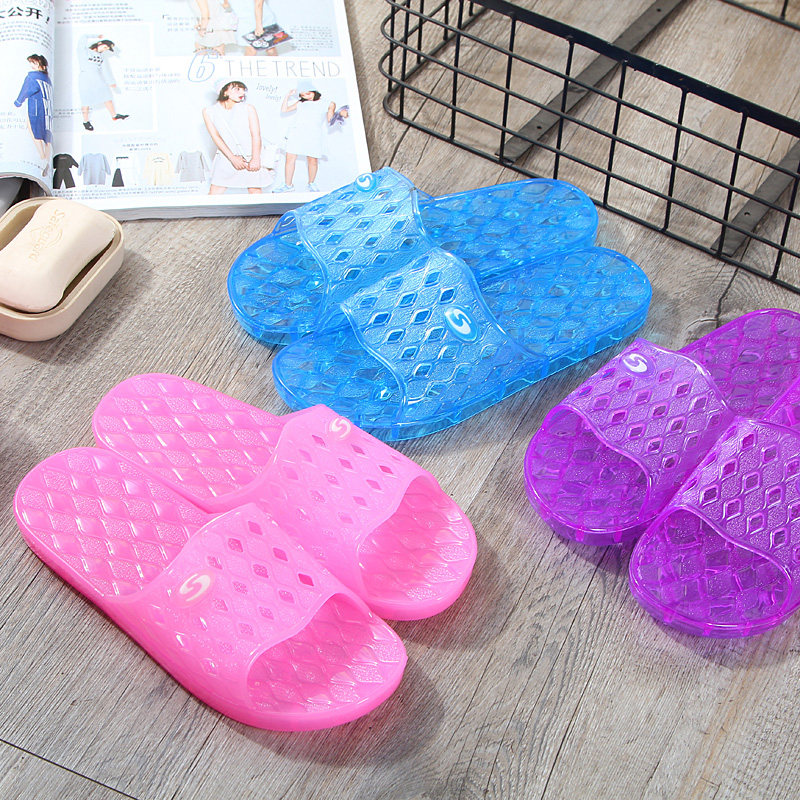 2019 Shunhang Popular Household Indoor Non-slip Thick Bottom Comfortable Bathroom Crystal Plastic Sandals Women's Fashion Slippers