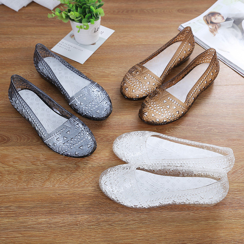 2020 new fashion Shunhang crystal plastic garden women's net shoes indoor and outdoor flat bottom hole sandals and slippers