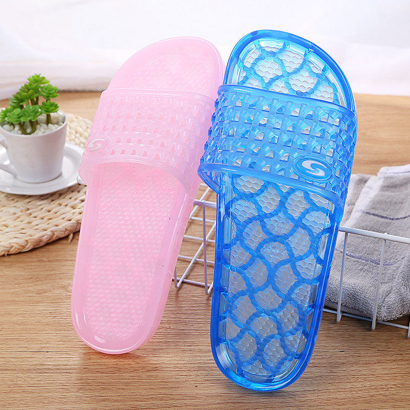 New couple fashion jelly crystal bathroom sandals men and women summer indoor and outdoor home non-slip slippers