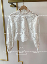 maje sweet French lace hollow lace Half sleeve T-shirt 21 spring summer womens mfpto00544