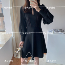 sandro Palace Wind Bubble Sleeve Waist Slim Knitted Dress 21 Autumn and Winter Women SFPRO01977