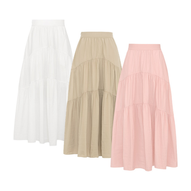 MEIYANG Black Forest Sunscreen Skirt UPF50+ Anti-mosquito pleated stitching casual cake long skirt