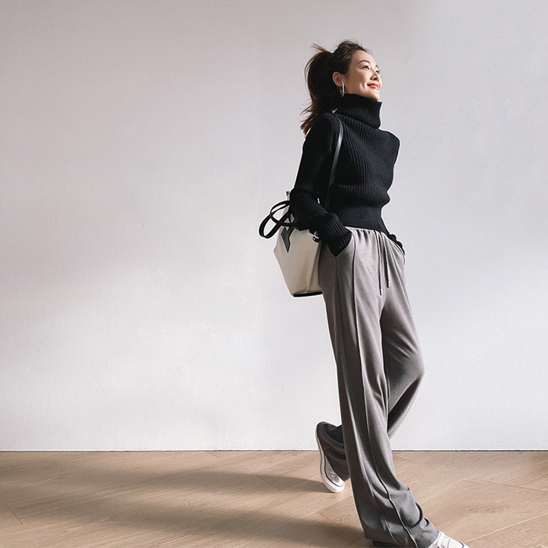 Mei Yang MEIYANG happiness burst comfortable to no friends soft velvet casual wide legs plus trousers