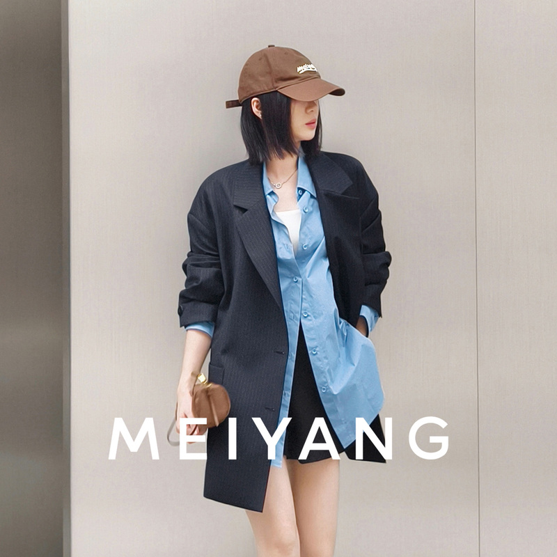 Meiyang Feynman Suit Wool_Striped Texture Commuting Casual Suit Jacket A0506